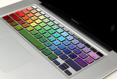 Rainbow keyboard Macbook pro decal